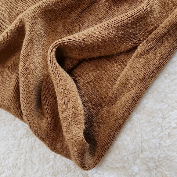 LAYERS BY LIZDEN Cocoon Sweater tan with fringe One Size - Picture 2 of 6